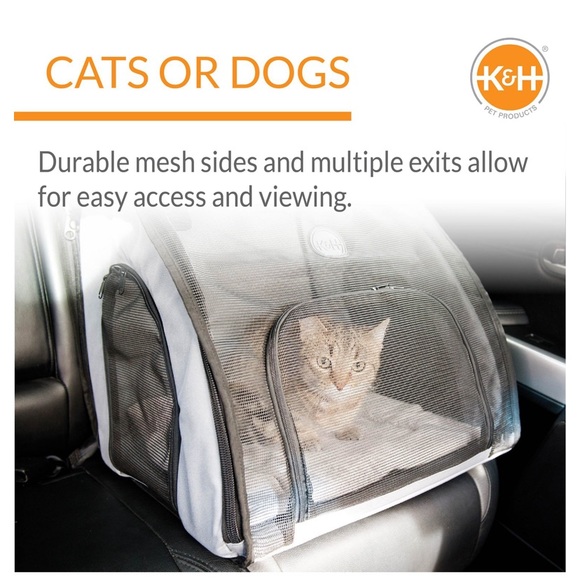 K&H Travel Safety Gray Pet Carrier/ Crate - Picture 4 of 6